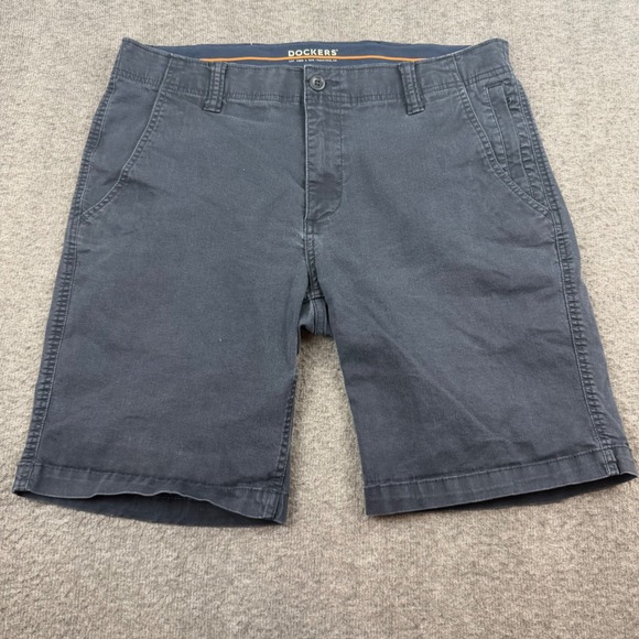 Dockers Other - Dockers Chino Shorts Men's 34 Navy Blue Stretch Cotton Flat Front Casual